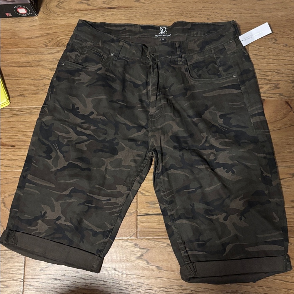 New York & Company Dark Camouflage Shorts